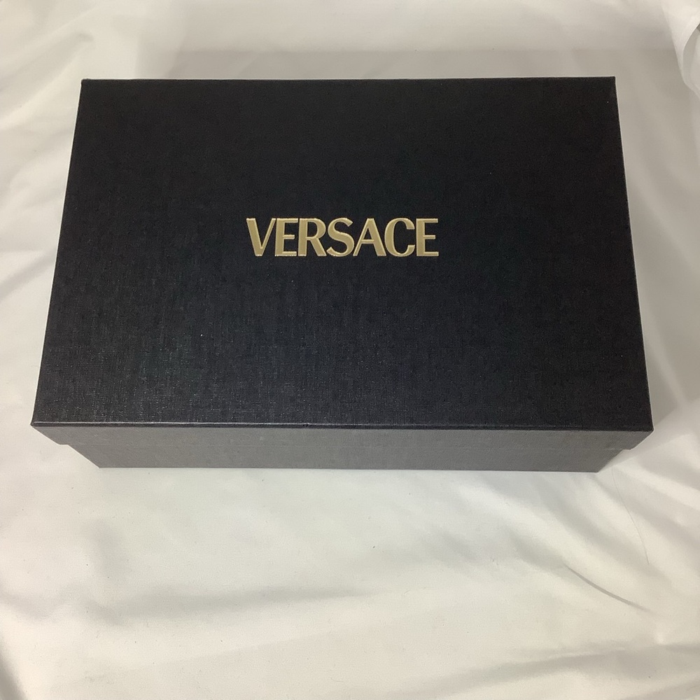 Versace Empty Black Gift Box with Gold Lettering